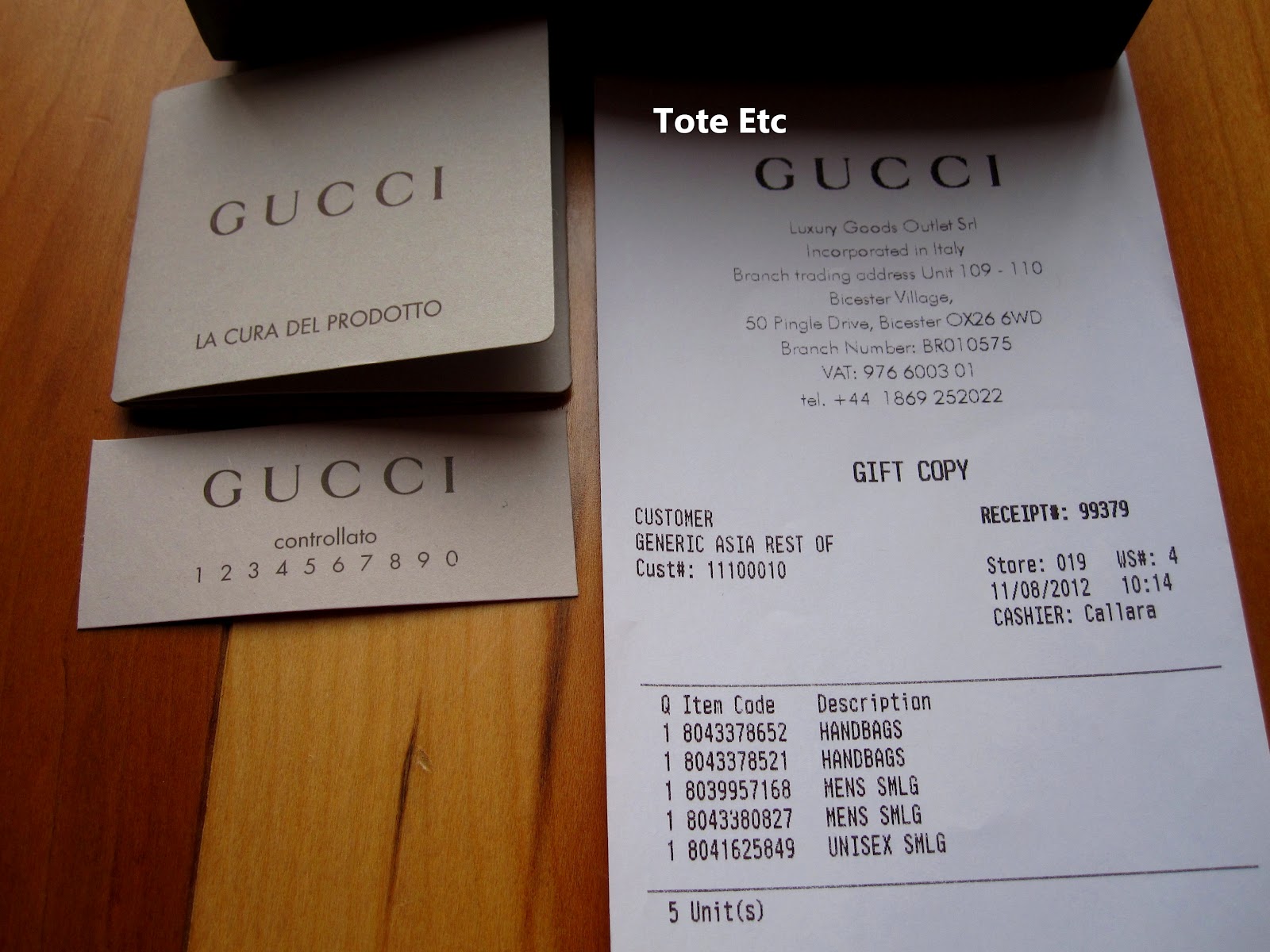 Gucci Receipt Template – printable 